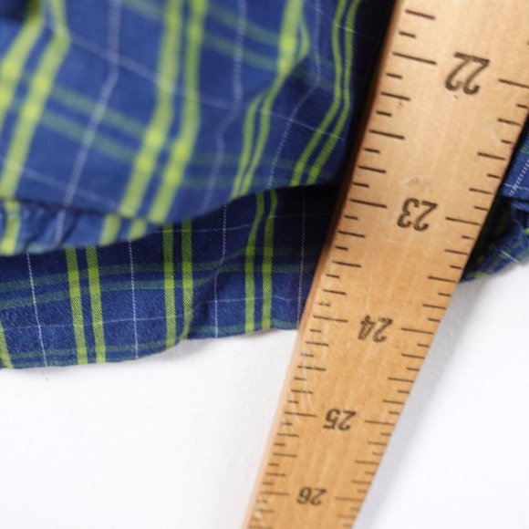 Blue‎ Mens Shirt Size Large Plaid Button Down Madras Workcore HS TAILORS SONS - Picture 4 of 7